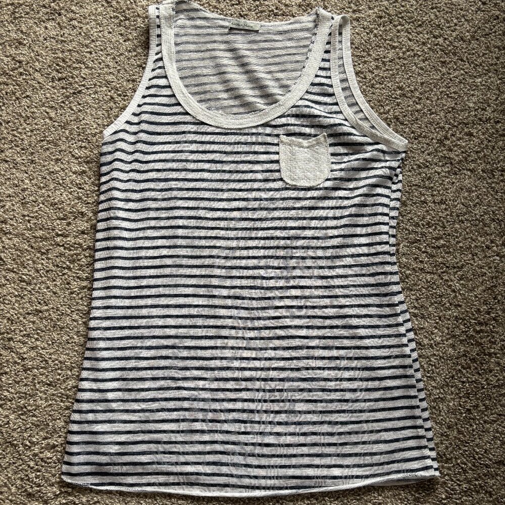 Angela Mara Tank Top with Sparkle Dots on Pocket and around Neck - Size XL